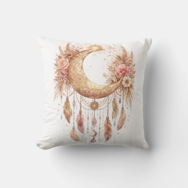 Boho Maan Mystieke Sfeer Kussen (Voorkant)