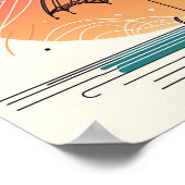 Boho Maan op Paraplu met Vallende Sterren Poster (Hoek)