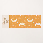 Boho Maan Patroon op Sinaasappel Monogram Yogamat (Voorkant (horizontaal))