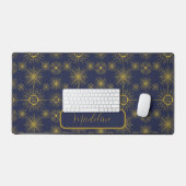 Boho maan sterren zon blauw patroon bureaumat (Keyboard & Muis)