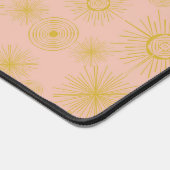 Boho maan sterren zon roze patroon bureaumat (Hoek)