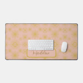 Boho maan sterren zon roze patroon bureaumat (Keyboard & Muis)