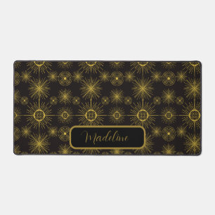 Boho maan sterren zon zwart patroon bureaumat