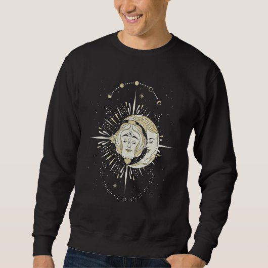 Boho Maanfasen Zon Hemelse Hekserij Trui (Voorkant)