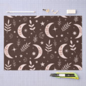 Boho-maanpatroon met bladeren en sterren   tissuepapier (Craft)