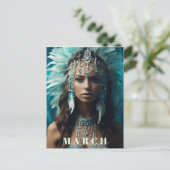 *~* Boho MAART AQUAMARINE AP53 Hoofdtooi Briefkaart (Staand voorkant)