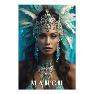 *~* Boho MAART AQUAMARINE Hoofdtooi AP53 Foto Afdruk