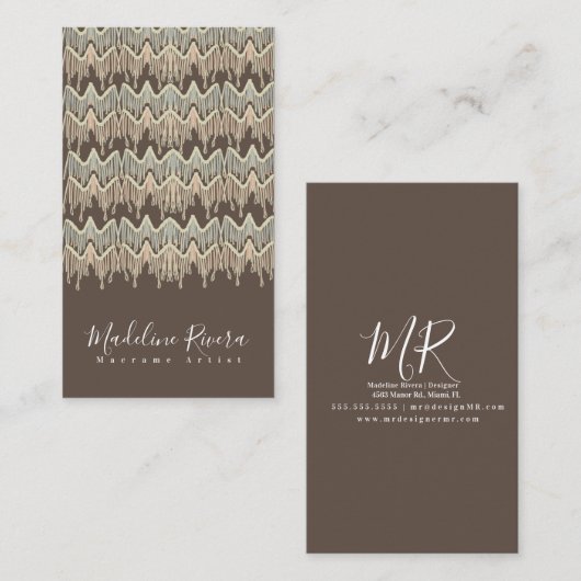 Boho Macrame Artist Handmade Art Designer Visitekaartje (Voorkant / Achterkant)