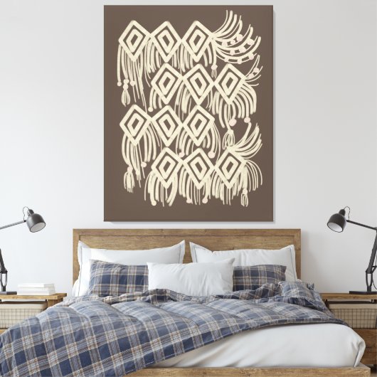 Boho Macrame Hanging Painting Canvas Afdruk (Insitu (Slaapkamer))