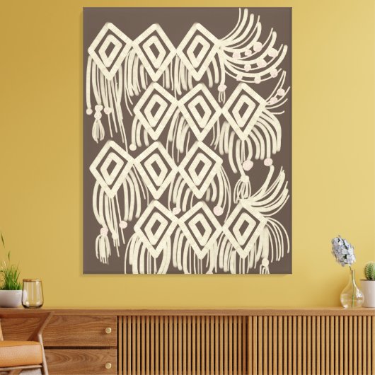 Boho Macrame Hanging Painting Canvas Afdruk (Insitu (Woonkamer))