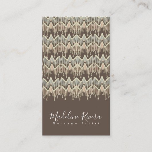 Boho Macrame Kunstenaar Handgemaakte Kunst Ontwerp Visitekaartje (Voorkant)