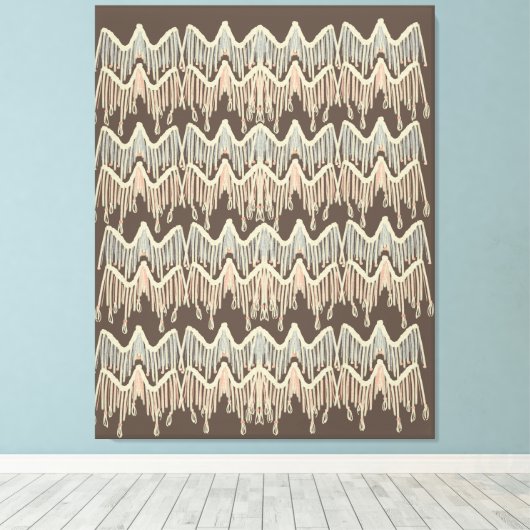 Boho Macrame Schildering Doodle Kunst Canvas Afdruk (Insitu (Houten vloer))