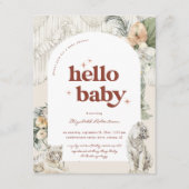 Boho Macrame Tijger Groenery | Baby Shower Informatiekaartje (Voorkant)