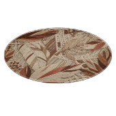 Boho Macrame Tropische Bladeren Terracotta Beige Snijplank (Hoek)
