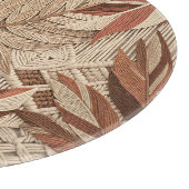 Boho Macrame Tropische Bladeren Terracotta Beige Snijplank (Hoek)