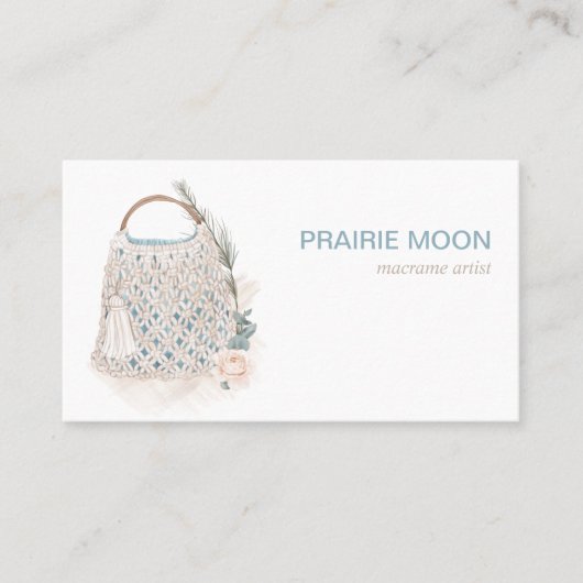 Boho Macrame Waterverf Bag Visitekaartje (Voorkant)
