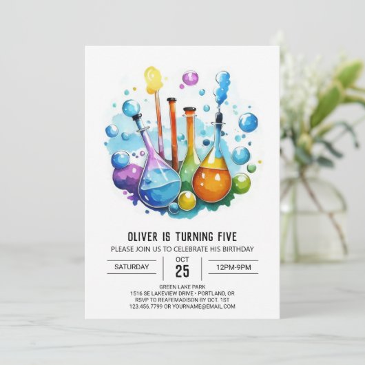 Boho Mad Scientist Discovery Verjaardag Kaart (Staand voorkant)