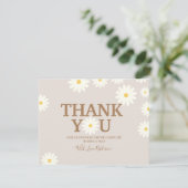 Boho madelief bloem baby shower bedankkaart (Staand voorkant)