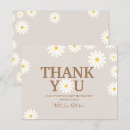 Boho madelief bloem baby shower bedankkaart