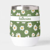 Boho Madeliefje Bloemmotief Groen (Achterkant)