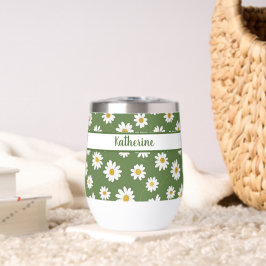 Boho Madeliefje Bloemmotief Groen