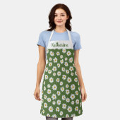 Boho Madeliefje Bloemmotief Groen Schort (Gedragen)