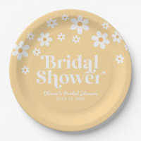 boho madeliefje gele Bruidsdouche Papieren Borden
