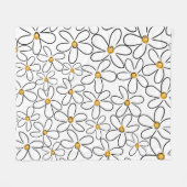 Boho Madeliefje Oneline Kunst bloem Patroon Fleece Deken (Voorkant (Horizontaal))