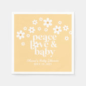 boho madeliefje vrede liefde baby servetten (Voorkant)