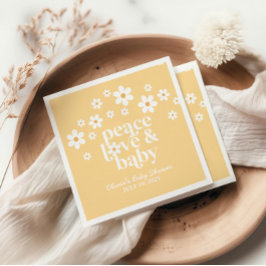 boho madeliefje vrede liefde baby servetten