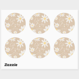 Boho Madeliefjesbloem Ronde Sticker