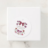 Boho Magenta Bow Bloemen Huwelijksgunst Labels (In situ)