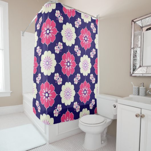 Boho Magenta Gordijn voor de Douche (In situ)
