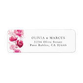 Boho Magenta Heet Roze Bloemendecor Retouradreslab Etiket (Voorkant)