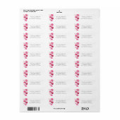Boho Magenta Heet Roze Bloemendecor Retouradreslab Etiket (Full Sheet)
