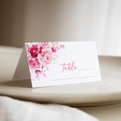 Boho Magenta Hot Pink Floral Wedding Place Card Plaatskaartje