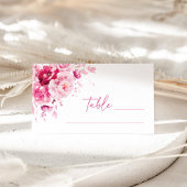 Boho Magenta Hot Pink Floral Wedding Place Card Plaatskaartje