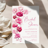 Boho Magenta Hot Roze Roos Bloemen Bruiloft Foto Save The Date