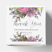 Boho Magenta Paarse Roze Mauve Bloemenbruiloft Bedankdoosjes (Bovenkant)