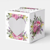 Boho Magenta Paarse Roze Mauve Bloemenbruiloft Bedankdoosjes (Voorkant Zijde)