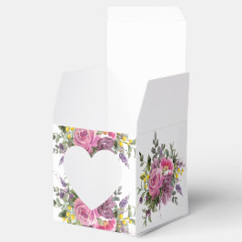 Boho Magenta Paarse Roze Mauve Bloemenbruiloft Bedankdoosjes