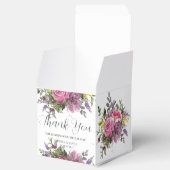 Boho Magenta Paarse Roze Mauve Bloemenbruiloft Bedankdoosjes (Geopend)