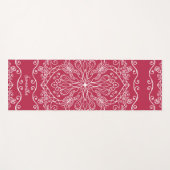 Boho Magenta Red Pink Mandala Elegant Monogrammed Yogamat (Voorkant (horizontaal))