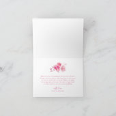 Boho Magenta Roze Bloemige Bruiloft Borrel Bedankkaart (Binnen)