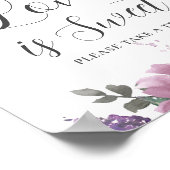 Boho magenta roze Paarse bloemenbruiloft liefdestr Poster (Hoek)