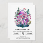 Boho Magical Digital Mushroom Verjaardag Kaart (Voorkant / Achterkant)