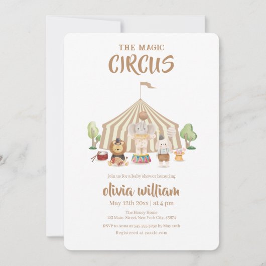 Boho Magical Safari Carnival Circus Baby shower Kaart (Voorkant)