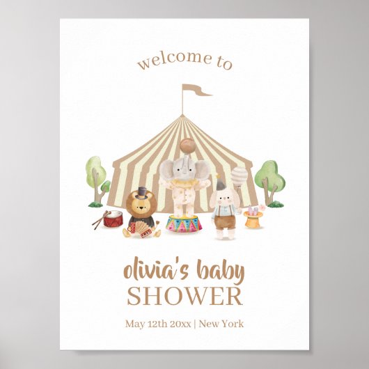 Boho Magical Safari Circus Baby shower Welkom Poster (Voorkant)