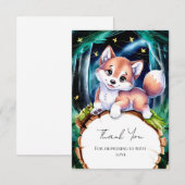 Boho Magical Wolf Baby shower Bedankkaart (Voorkant / Achterkant)