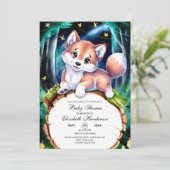 Boho Magical Wolf Baby shower Kaart (Staand voorkant)